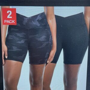 Danskin Women's XL 2-Pack Bike Shorts Black e1162